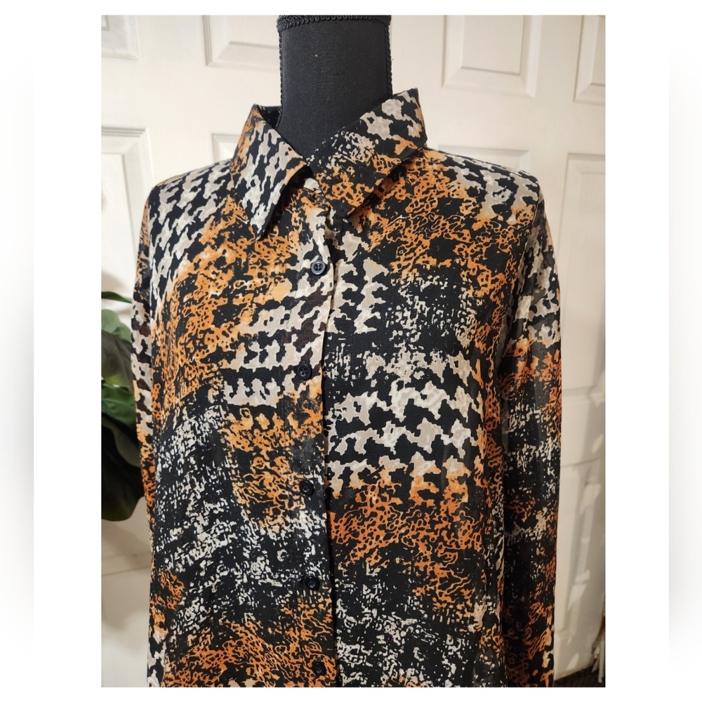 Vintage Erika Brooke Collection Women's Abstract High-Low Leopard Top | SIZE 6X - Picture 11 of 11